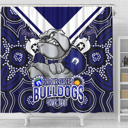 City of Canterbury Bankstown Naidoc Week Custom Shower Curtain - For Our Elders Bulldogs Aboriginal Inspired Shower Curtain