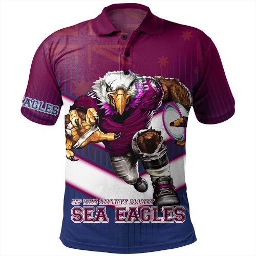 Sydney's Northern Beaches Sport Polo Shirt -  Sea Eagles Macost With Australia Flag Polo Shirt