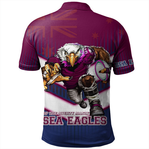 Sydney's Northern Beaches Sport Polo Shirt -  Sea Eagles Macost With Australia Flag Polo Shirt Sydney's Northern Beaches Sport Polo Shirt -  Sea Eagles Macost With Australia Flag Polo Shirt
