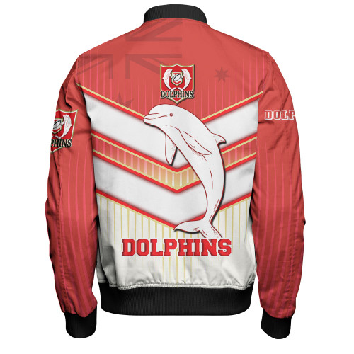 Redcliffe Sport Bomber Jacket - Dolphins Macost With Australia Flag  Bomber Jacket Redcliffe Sport Bomber Jacket - Dolphins Macost With Australia Flag  Bomber Jacket