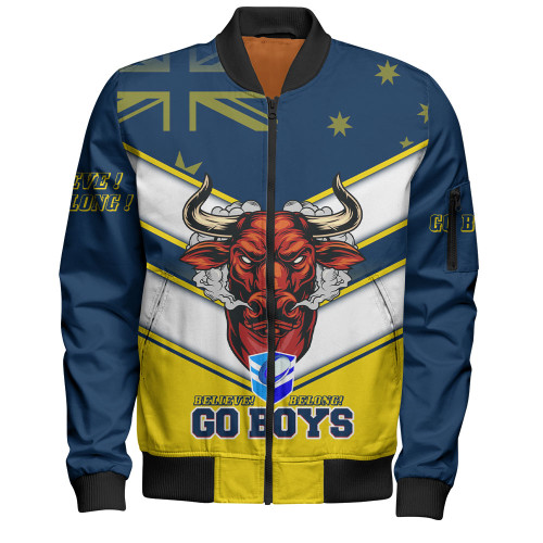 North Queensland Sport Bomber Jacket - Go Boys! Cowboys Macost With Australia Flag Bomber Jacket