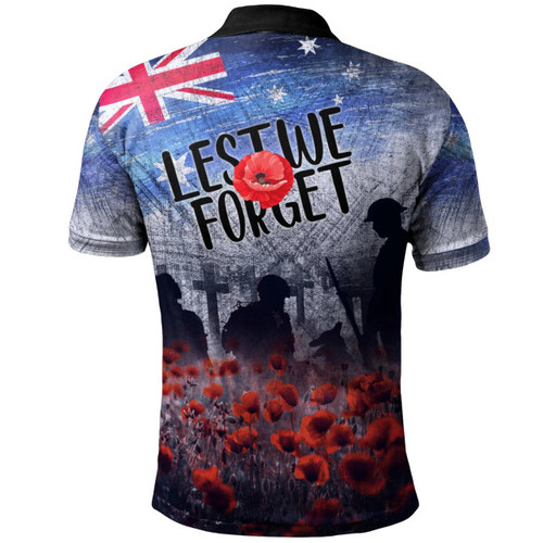 [Custom] Australia Anzac Day Polo Shirt - Lest We Forget Vintage Poppies KID