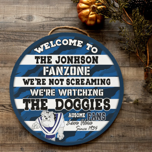 Canterbury-Bankstown Bulldogs Door Sign - Welcome To Our Fan Zone Door Sign