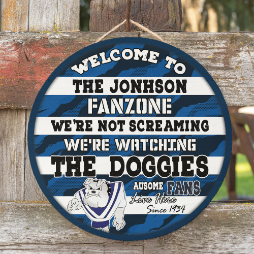 Canterbury-Bankstown Bulldogs Door Sign - Welcome To Our Fan Zone Door Sign