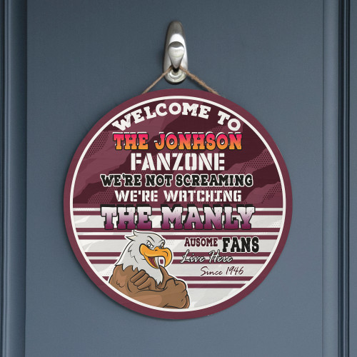 Sea Eagles Door Sign - Welcome To Our Fan Zone Door Sign