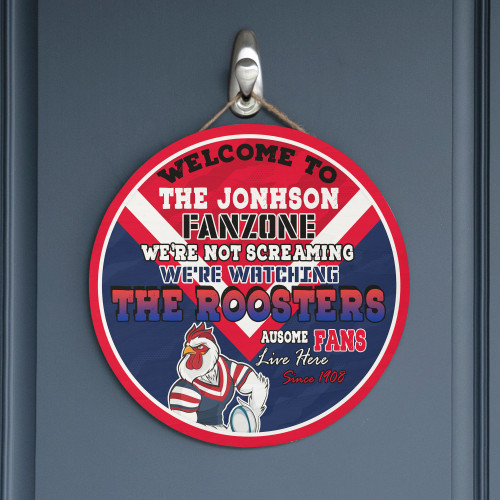 Roosters Door Sign - Welcome To Our Fan Zone Door Sign Roosters Door Sign - Welcome To Our Fan Zone Door Sign