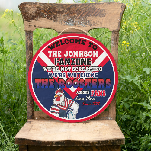 Roosters Door Sign - Welcome To Our Fan Zone Door Sign Roosters Door Sign - Welcome To Our Fan Zone Door Sign