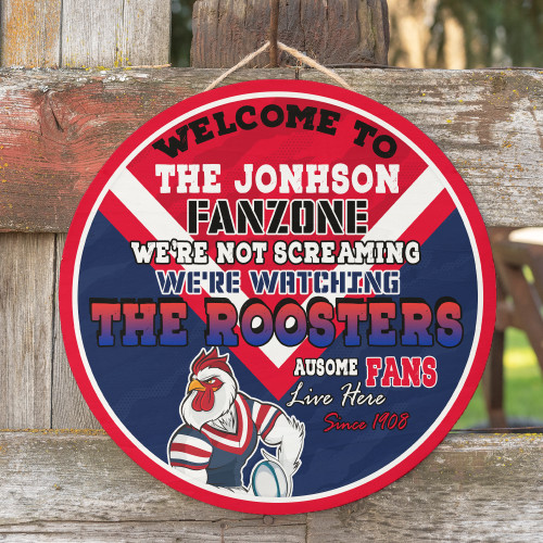 Roosters Door Sign - Welcome To Our Fan Zone Door Sign Roosters Door Sign - Welcome To Our Fan Zone Door Sign