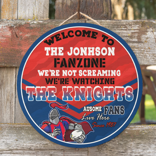 Newcastle Knights Door Sign - Welcome To Our Fan Zone Door Sign
