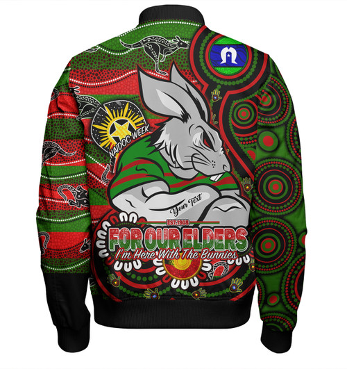 South Sydney Rabbitohs Custom Bomber Jacket - Bunnies For Our Elders Hoodie Bomber Jacket South Sydney Rabbitohs Custom Bomber Jacket - Bunnies For Our Elders Hoodie Bomber Jacket