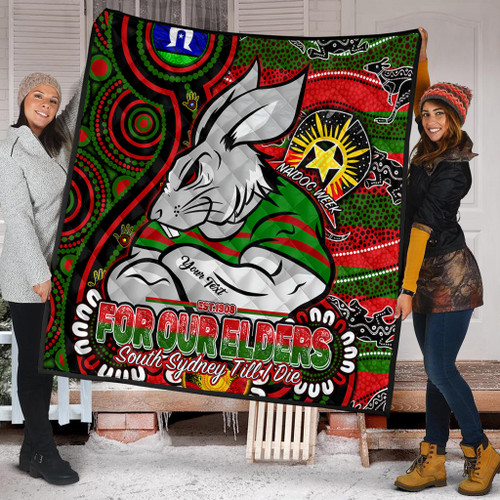 South Sydney Rabbitohs Custom Quilt - Bunnies For Our Elders Hoodie Quilt South Sydney Rabbitohs Custom Quilt - Bunnies For Our Elders Hoodie Quilt