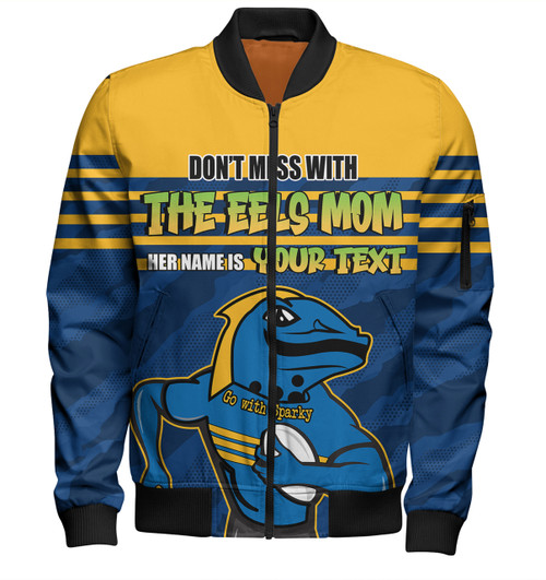 Parramatta Eels Mother's Day Bomber Jacket - Screaming Mom and Crazy Fan