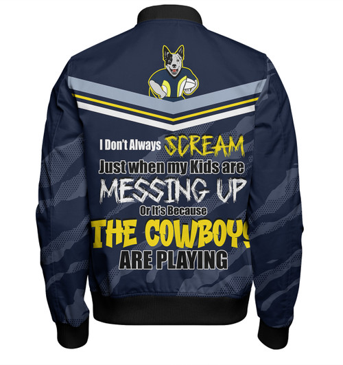 North Queensland Cowboys Mother's Day Bomber Jacket - Screaming Mom and Crazy Fan North Queensland Cowboys Mother's Day Bomber Jacket - Screaming Mom and Crazy Fan