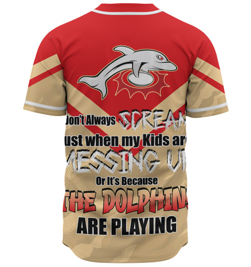 Redcliffe Dolphins Mother's Day Baseball Shirt - Screaming Mom and Crazy Fan Redcliffe Dolphins Mother's Day Baseball Shirt - Screaming Mom and Crazy Fan