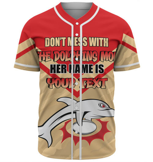 Redcliffe Dolphins Mother's Day Baseball Shirt - Screaming Mom and Crazy Fan