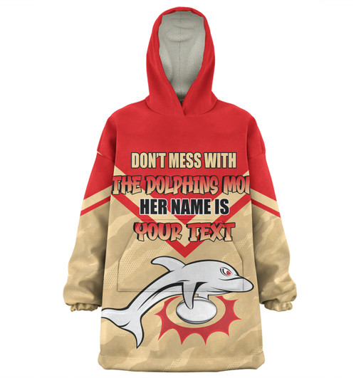 Redcliffe Dolphins Mother's Day Snug Hoodie - Screaming Mom and Crazy Fan