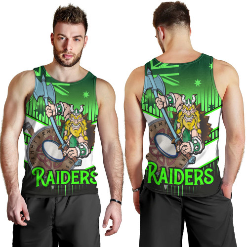 Canberra City Sport Men's Tank Top - Raiders Mascot With Australia Flag Canberra City Sport Men's Tank Top - Raiders Mascot With Australia Flag