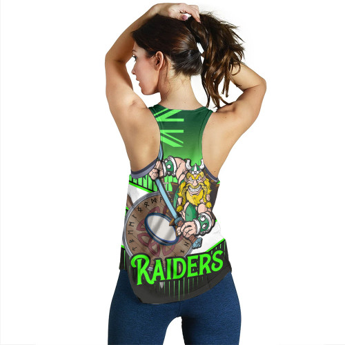 Canberra City Sport Women's Racerback Tank - Raiders Mascot With Australia Flag Canberra City Sport Women's Racerback Tank - Raiders Mascot With Australia Flag
