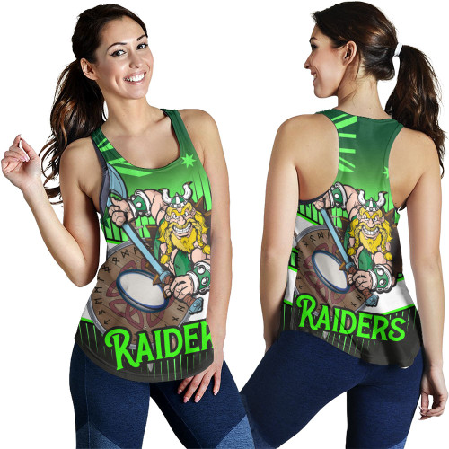 Canberra City Sport Women's Racerback Tank - Raiders Mascot With Australia Flag Canberra City Sport Women's Racerback Tank - Raiders Mascot With Australia Flag