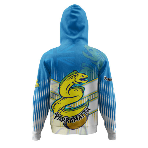 Parramatta Eels Sport Hoodie - Parramatta Eels Mascot With Australia Flag