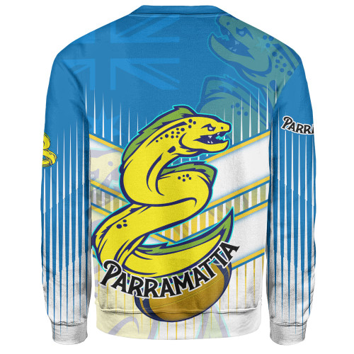 Parramatta Eels Sport Sweatshirt - Parramatta Eels Mascot With Australia Flag