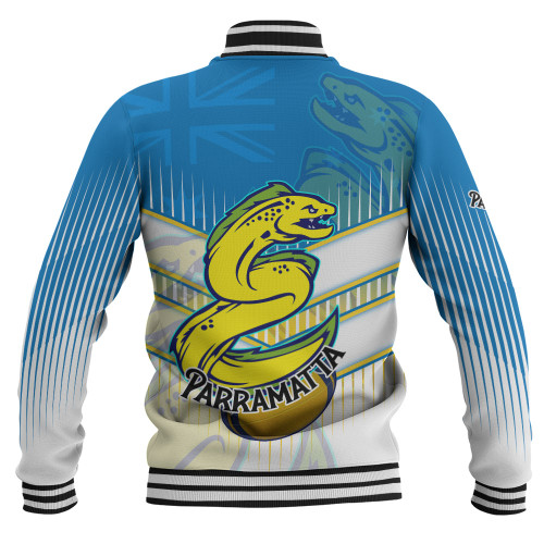 Parramatta Eels Sport Baseball Jacket - Parramatta Eels Mascot With Australia Flag