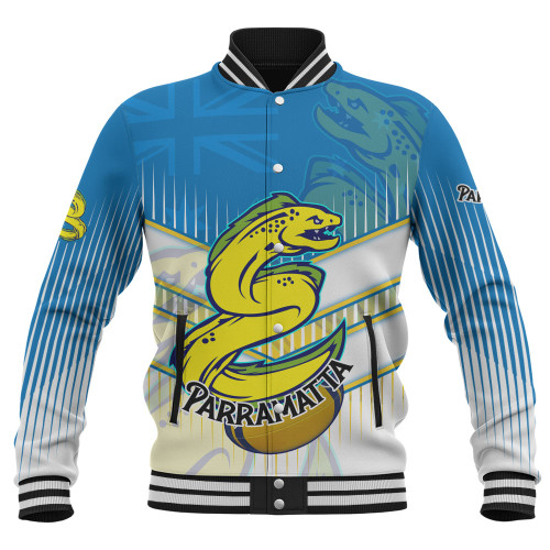 Parramatta Eels Sport Baseball Jacket - Parramatta Eels Mascot With Australia Flag