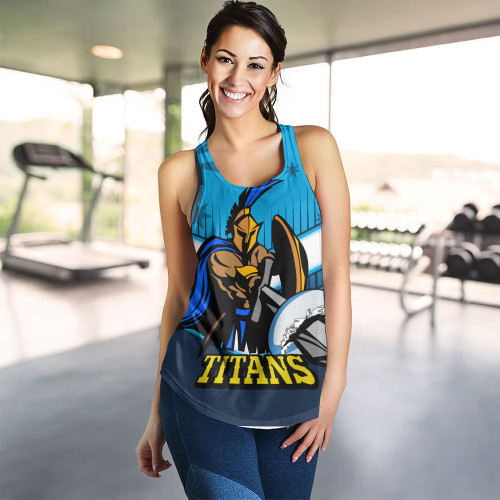 Gold Coast Sport Women's Racerback Tank - Titans Mascot With Australia Flag Gold Coast Sport Women's Racerback Tank - Titans Mascot With Australia Flag