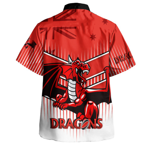 Illawarra and St George Sport Hawaiian Shirt - Dragons Mascot With Australia Flag Illawarra and St George Sport Hawaiian Shirt - Dragons Mascot With Australia Flag