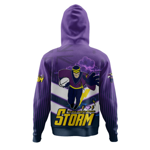 Melbourne Sport Hoodie - Storm Melbourne Mascot With Australia Flag Melbourne Sport Hoodie - Storm Melbourne Mascot With Australia Flag