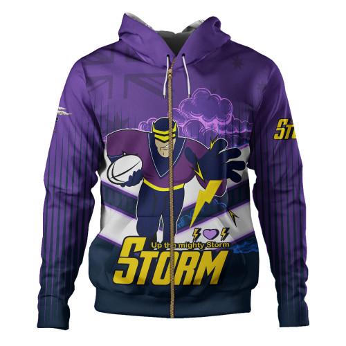 Melbourne Sport Hoodie - Storm Melbourne Mascot With Australia Flag Melbourne Sport Hoodie - Storm Melbourne Mascot With Australia Flag