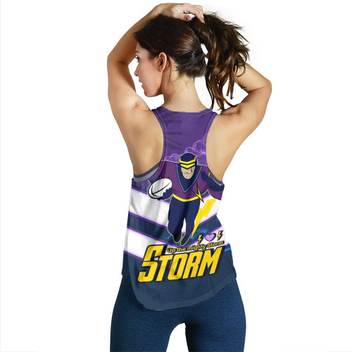 Melbourne Sport Women's Racerback Tank - Storm Melbourne Mascot With Australia Flag Melbourne Sport Women's Racerback Tank - Storm Melbourne Mascot With Australia Flag