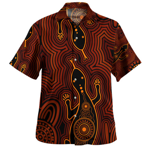 Australia Aboriginal Inspired Hawaiian Shirt - Goanna Aboriginal Art Hawaiian Shirt