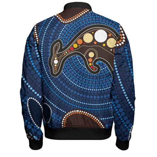 Australia Aboriginal Inspired Bomber Jacket - Aboriginal Kangaroo Art Bomber Jacket Australia Aboriginal Inspired Bomber Jacket - Aboriginal Kangaroo Art Bomber Jacket