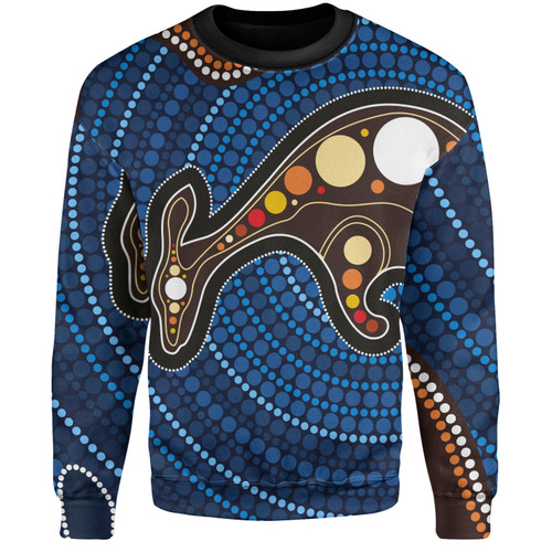 Australia Aboriginal Inspired Sweatshirt - Aboriginal Kangaroo Art Sweatshirt