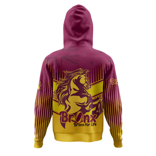 Brisbane Broncos Hoodie - Bronx Mascot With Australia Flag Brisbane Broncos Hoodie - Bronx Mascot With Australia Flag