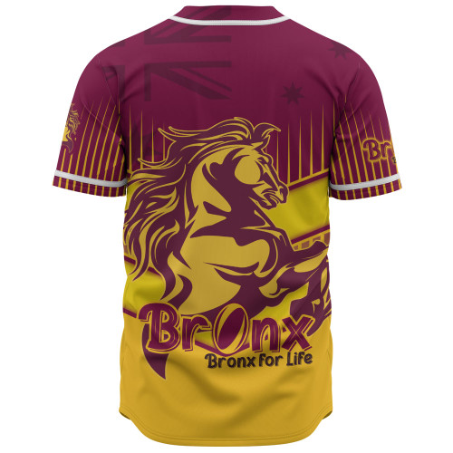 Brisbane City Baseball Shirt - Bronx Mascot With Australia Flag Brisbane City Baseball Shirt - Bronx Mascot With Australia Flag