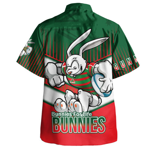 South Sydney Rabbitohs Hawaiian Shirt - Bunnies Mascot With Australia Flag