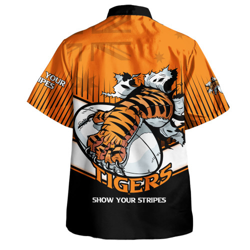 South Western of Sydney Hawaiian Shirt - Tigers Mascot With Australia Flag South Western of Sydney Hawaiian Shirt - Tigers Mascot With Australia Flag