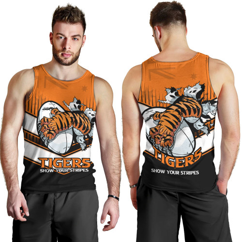 South Western of Sydney Men's Tank Top - Tigers Mascot With Australia Flag South Western of Sydney Men's Tank Top - Tigers Mascot With Australia Flag