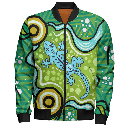 Australia Aboriginal Inspired Bomber Jacket - Aboriginal Goanna Art Bomber Jacket