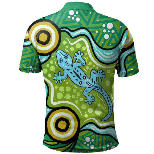 Australia Aboriginal Inspired Polo- Aboriginal Goanna Art Polo Australia Aboriginal Inspired Polo- Aboriginal Goanna Art Polo