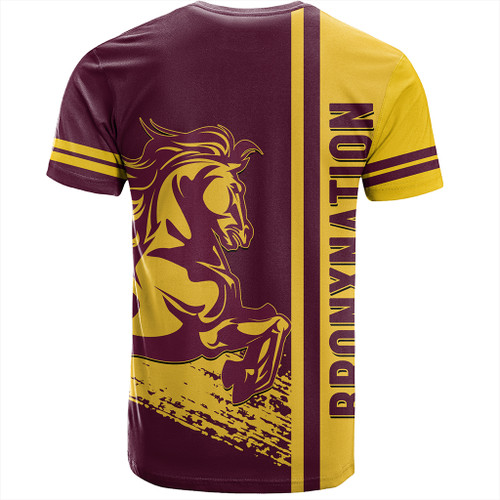 Brisbane Broncos T-Shirt - Broncos Mascot Quater Style Brisbane Broncos T-Shirt - Broncos Mascot Quater Style