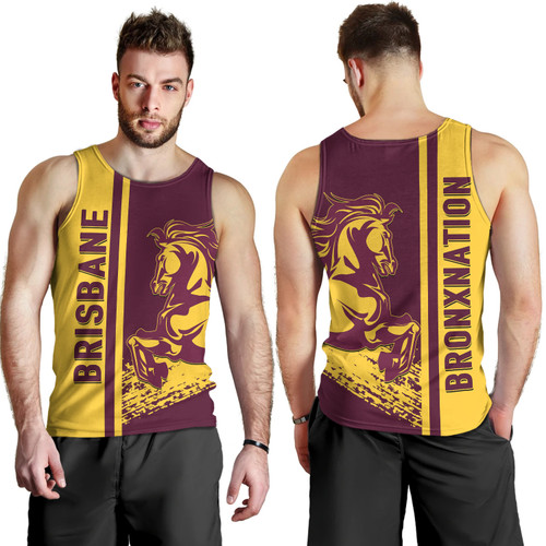 Brisbane Broncos Men's Tank Top - Broncos Mascot Quater Style Brisbane Broncos Men's Tank Top - Broncos Mascot Quater Style