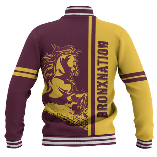 Brisbane Broncos Baseball Jacket - Broncos Mascot Quater Style Brisbane Broncos Baseball Jacket - Broncos Mascot Quater Style