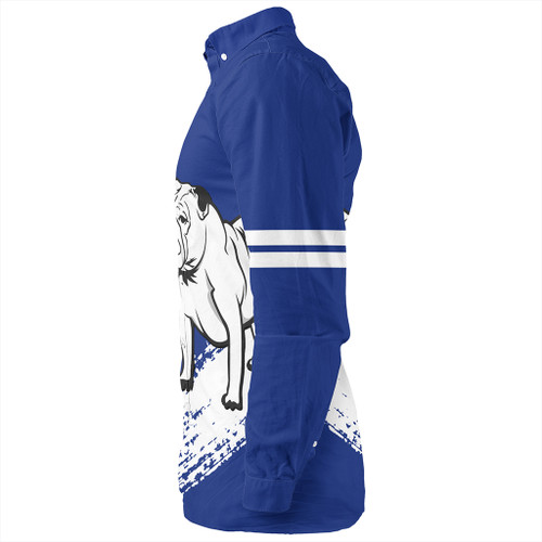 Canterbury-Bankstown Bulldogs Long Sleeve Shirt - Bulldogs Mascot Quater Style Canterbury-Bankstown Bulldogs Long Sleeve Shirt - Bulldogs Mascot Quater Style