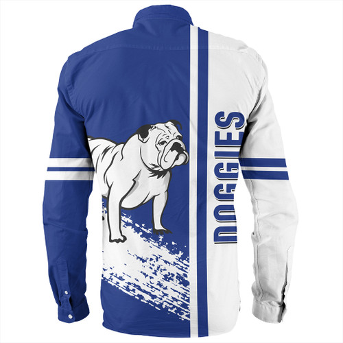 Canterbury-Bankstown Bulldogs Long Sleeve Shirt - Bulldogs Mascot Quater Style Canterbury-Bankstown Bulldogs Long Sleeve Shirt - Bulldogs Mascot Quater Style