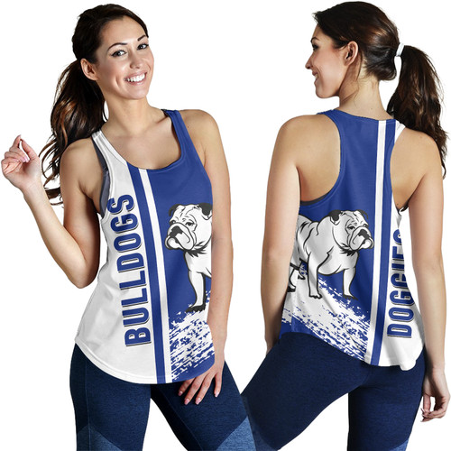 Canterbury-Bankstown Bulldogs Women's Racerback Tank - Bulldogs Mascot Quater Style Canterbury-Bankstown Bulldogs Women's Racerback Tank - Bulldogs Mascot Quater Style