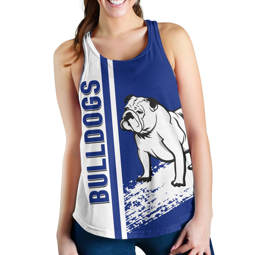 Canterbury-Bankstown Bulldogs Women's Racerback Tank - Bulldogs Mascot Quater Style Canterbury-Bankstown Bulldogs Women's Racerback Tank - Bulldogs Mascot Quater Style