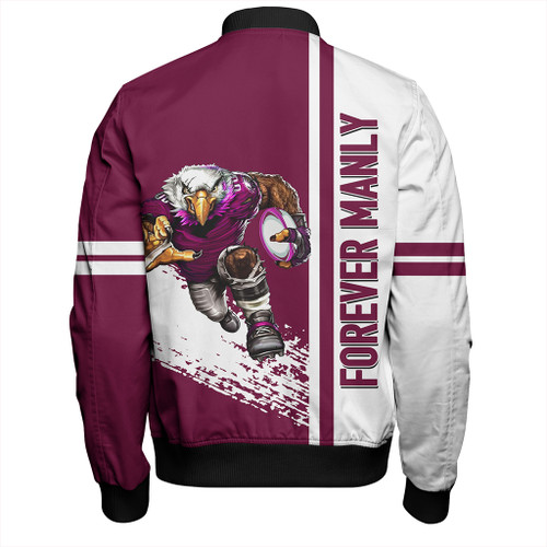 Manly Warringah Sea Eagles Bomber Jacket - Manly Warringah Sea Eagles Mascot Quater Style Manly Warringah Sea Eagles Bomber Jacket - Manly Warringah Sea Eagles Mascot Quater Style